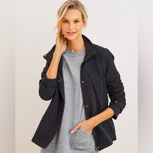 Garnet Hill Black Rain Jacket with Hood